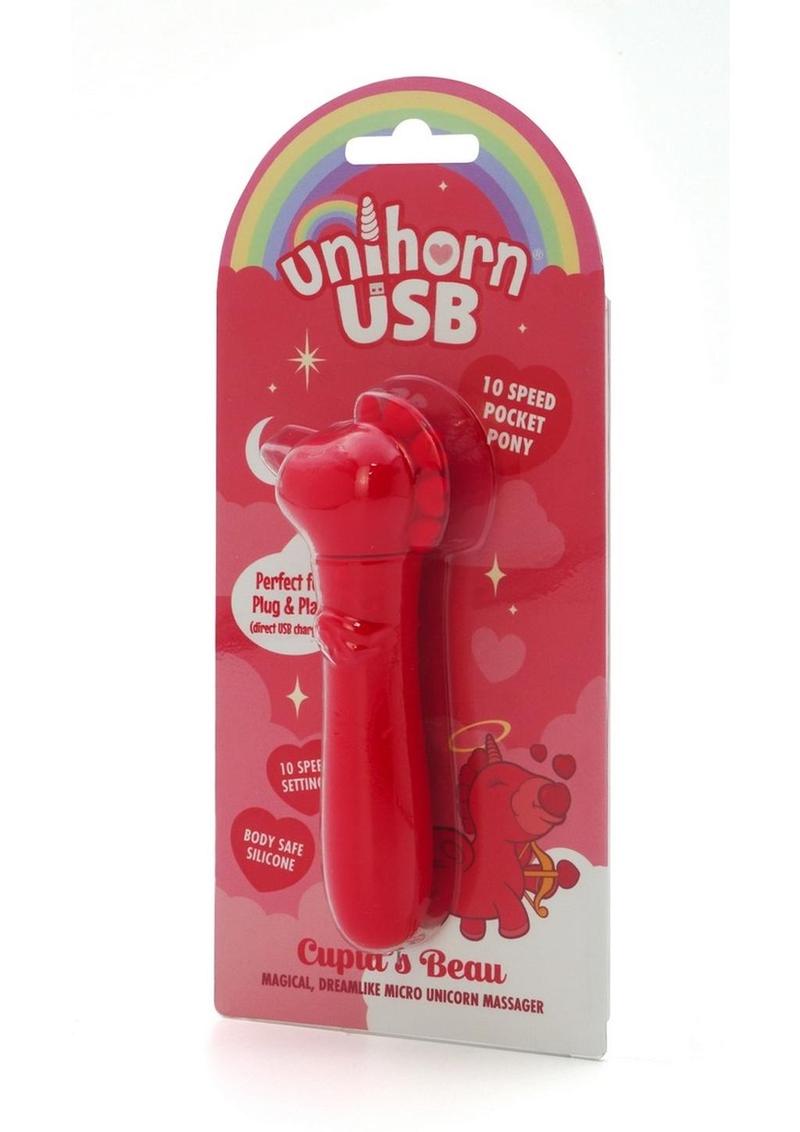 Unihorn Cupid's Beau Rechargeable Silicone USB Bullet- Red