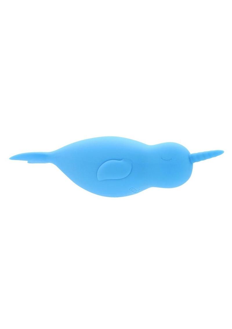 Unihorn of the Sea Neigh Mo The Narwhal Rechargeable Silicone Vibrator - Blue
