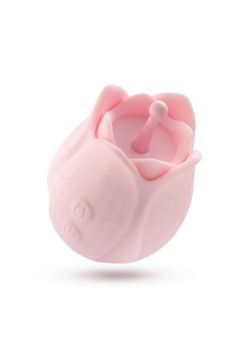 Play with Me Romantic Rose Rechargeable Silicone Nipple and Clitoral Stimulator with 3 Interchangeable Attachments - Pink
