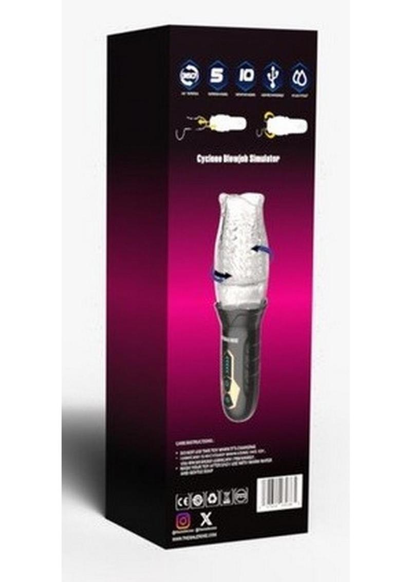 The Male Rose Gawk Gawk 3000 Rechargeable Rotating Masturbator - Black/Clear
