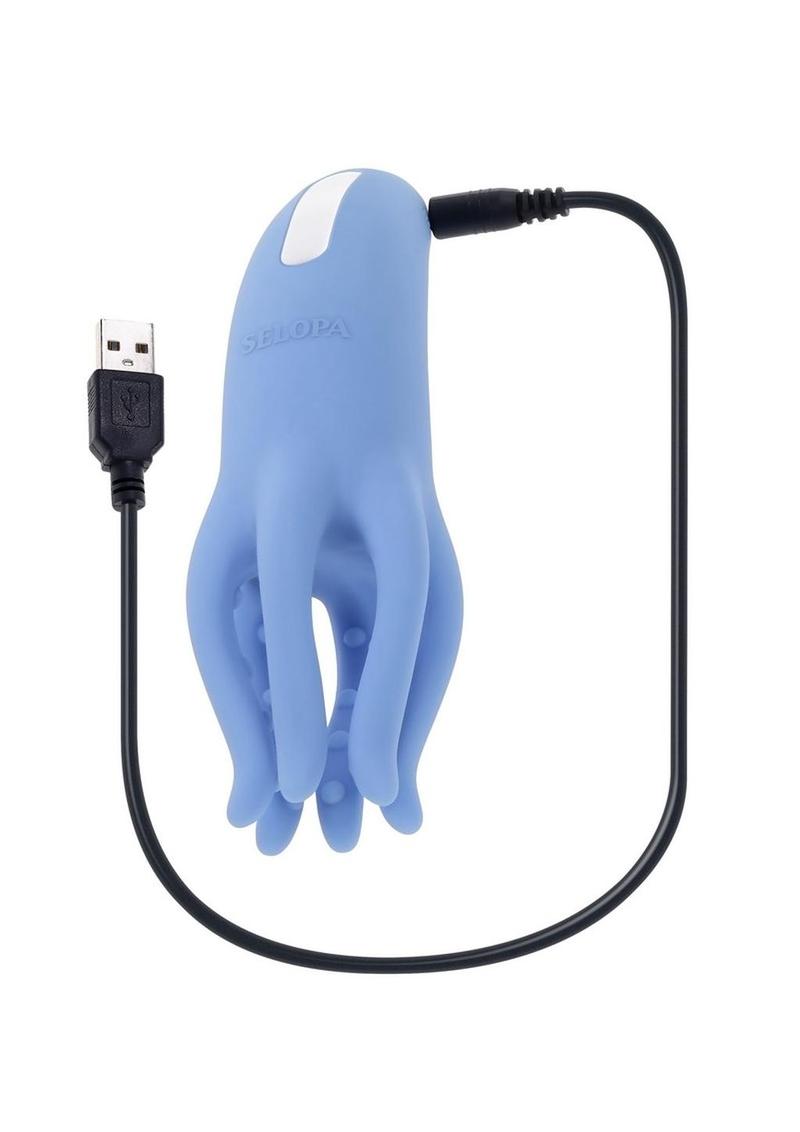 Selopa Tentacle Tickler Rechargeable Silicone Clitoral Stimulator - Blue
