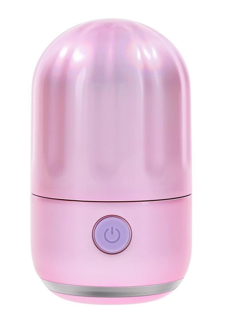 Vacation Vibes Tapping Rechargeable Silicone Discreet Vibrator - Pink/Black