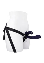 Giving Vibes Rechargeable Silicone Triple Stimulation Strap-On - Purple