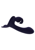 Giving Vibes Rechargeable Silicone Triple Stimulation Strap-On - Purple