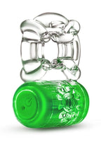 Play With Me Pleaser Rechargeable Cock Ring - Neon Green