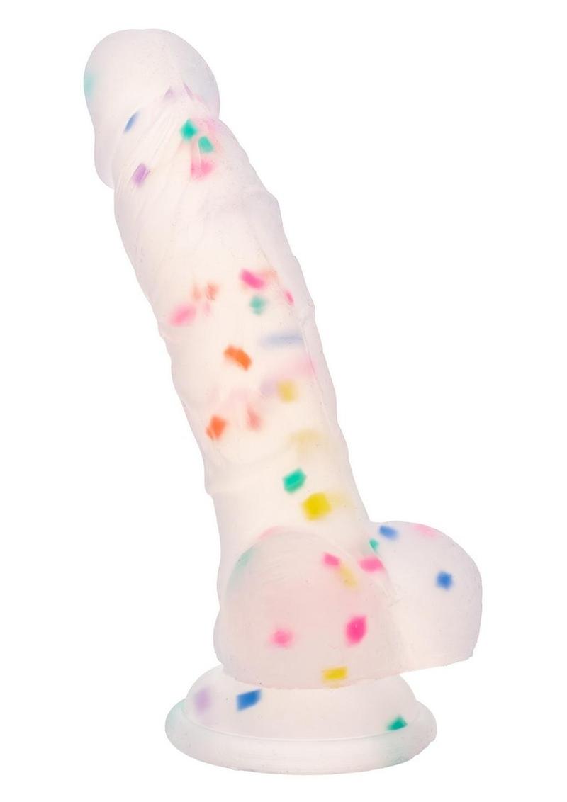 Silicone Studs Party Boy Dong with Suction Cup 5.25in - Multicolor