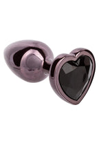 Jewel Black Diamond Heart Anal Plug - Small - Black