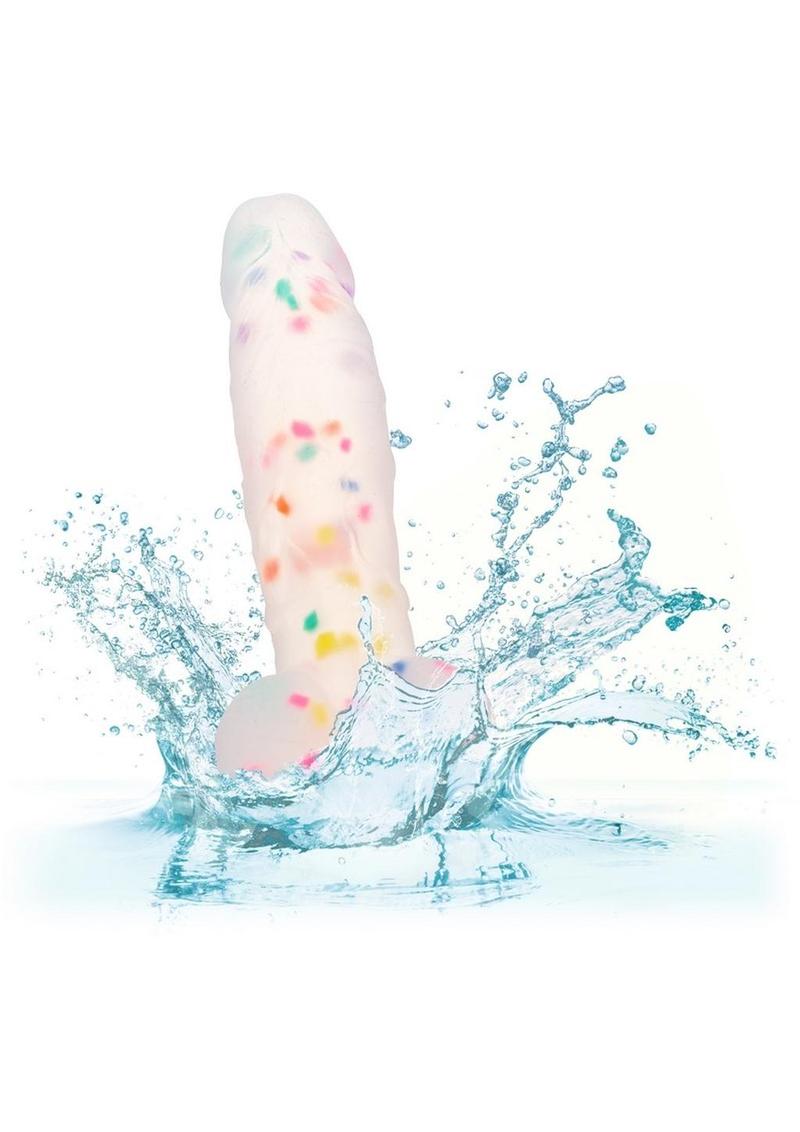 Silicone Studs Party Boy Dong with Suction Cup 6in - Multicolor