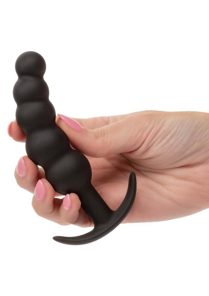 Boundless Vibrating X5 Beaded Plug Rechargeable Silicone Anal Plug - Black