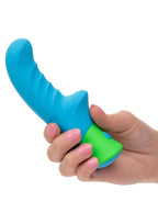 Rave Ridged-G Rechargeable Silicone G-Spot Vibrator - Blue/Green