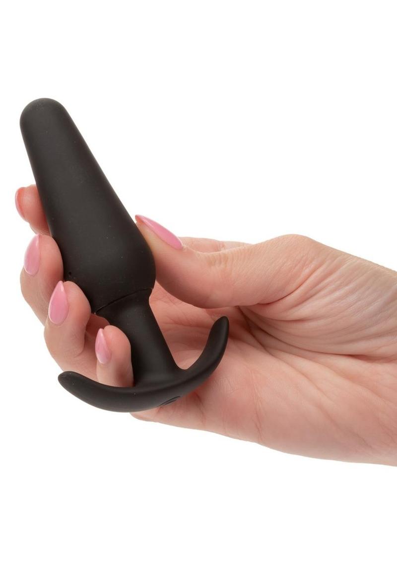 Boundless Vibrating Slim Plug Rechargeable Silicone Anal Plug - Black