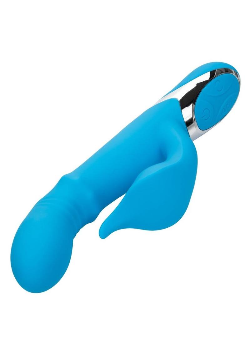Enchanted Beaded Power G Rechargeable Silicone G-Spot Dual Vibrator - Blue
