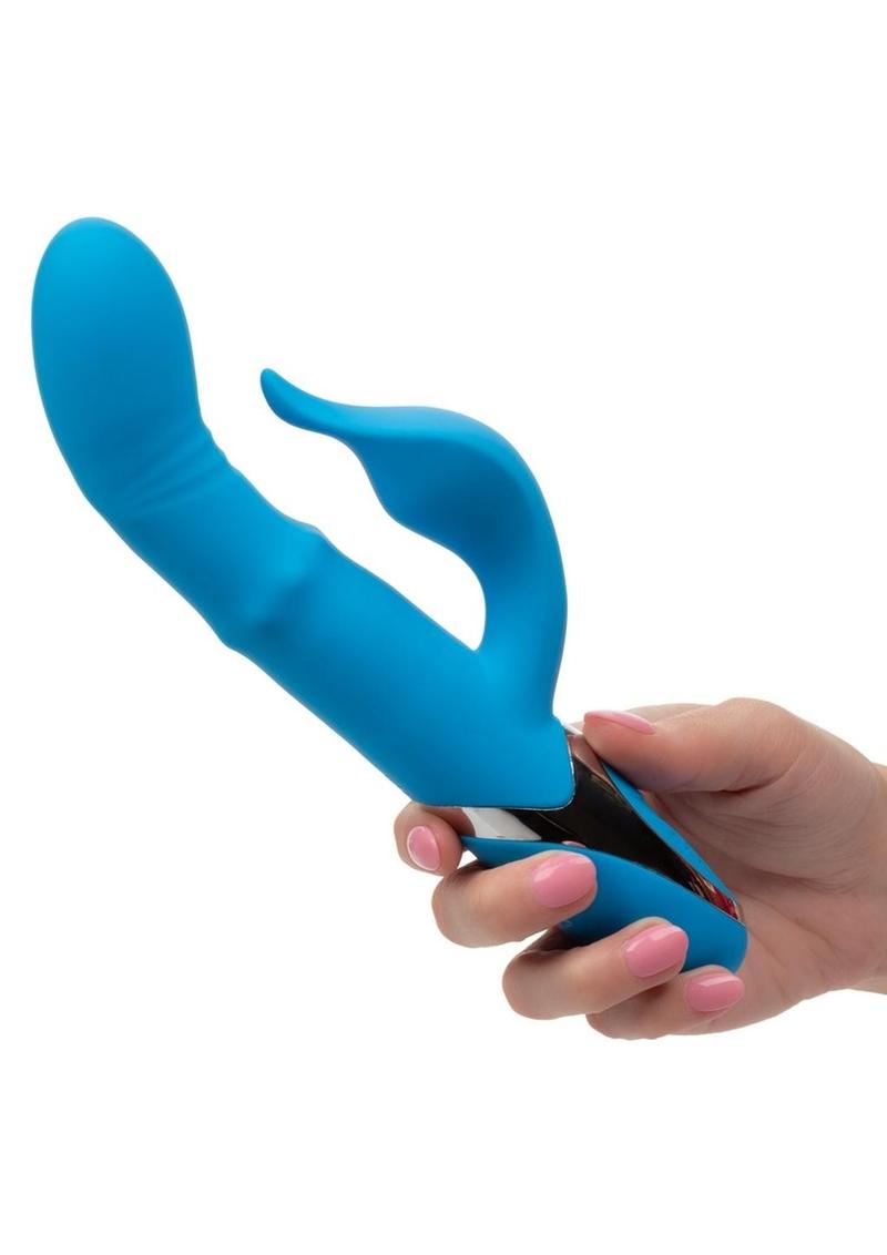 Enchanted Beaded Power G Rechargeable Silicone G-Spot Dual Vibrator - Blue