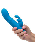 Love Bunny Beaded G Bunny Rechargeable Silicone Beaded Motion G-Spot Rabbit Vibrator - Blue/Yellow