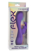 Flex Bend & Hold Double Rumbler Rechargeable Silicone Rabbit Vibrator - Purple
