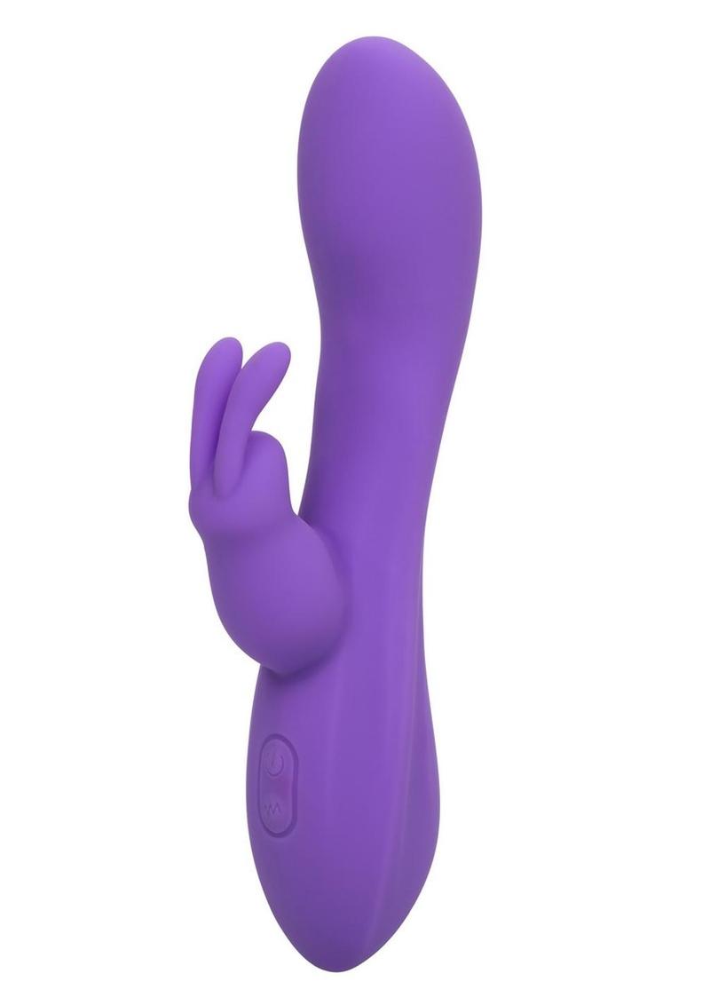 Flex Bend & Hold Double Rumbler Rechargeable Silicone Rabbit Vibrator - Purple