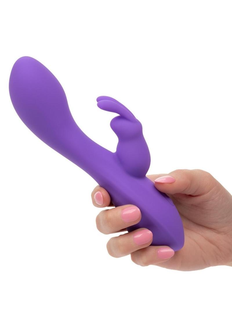 Flex Bend & Hold Double Rumbler Rechargeable Silicone Rabbit Vibrator - Purple
