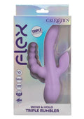 Flex Bend & Hold Triple Rumbler Rechargeable Silicone Triple Stimulation Vibrator - Purple