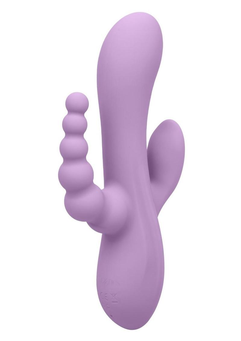 Flex Bend & Hold Triple Rumbler Rechargeable Silicone Triple Stimulation Vibrator - Purple