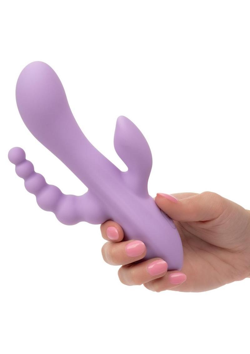 Flex Bend & Hold Triple Rumbler Rechargeable Silicone Triple Stimulation Vibrator - Purple