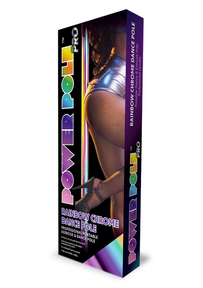 Power Pole Pro Professional Portable Exercise & Dance Spinning Pole Extends Up To 9ft - Rainbow