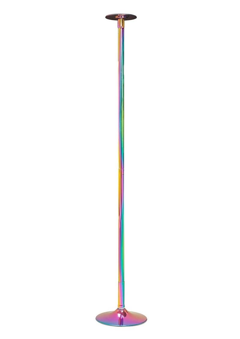 Power Pole Pro Professional Portable Exercise & Dance Spinning Pole Extends Up To 9ft - Rainbow