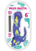 Playeontology Series Dickydactyl Rechargeable Silicone Vibrating Dildo 6In - Purple