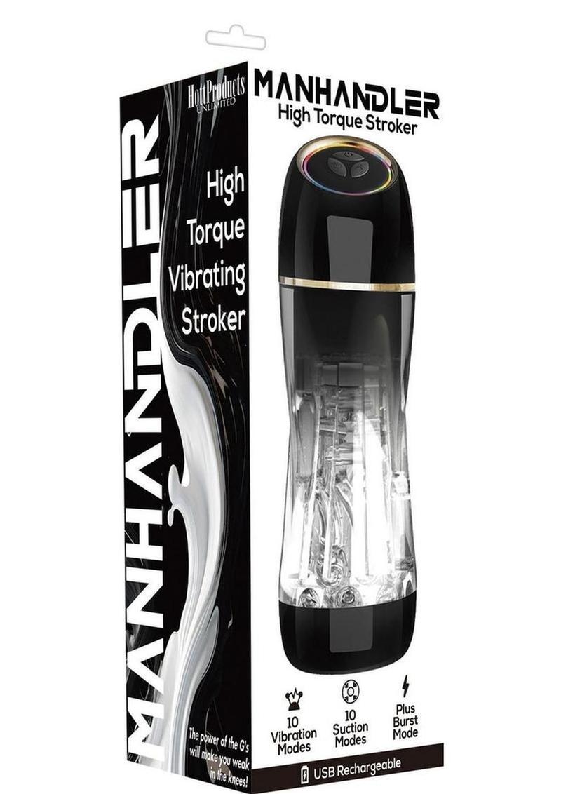 Manhandler Hi Torque Rechargeable Multi-Speed Stroker - Clear/Black