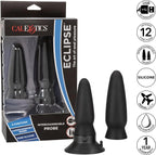 Eclipse Interchangeable Rechargeable Silicone Probe with Remote Control - Black