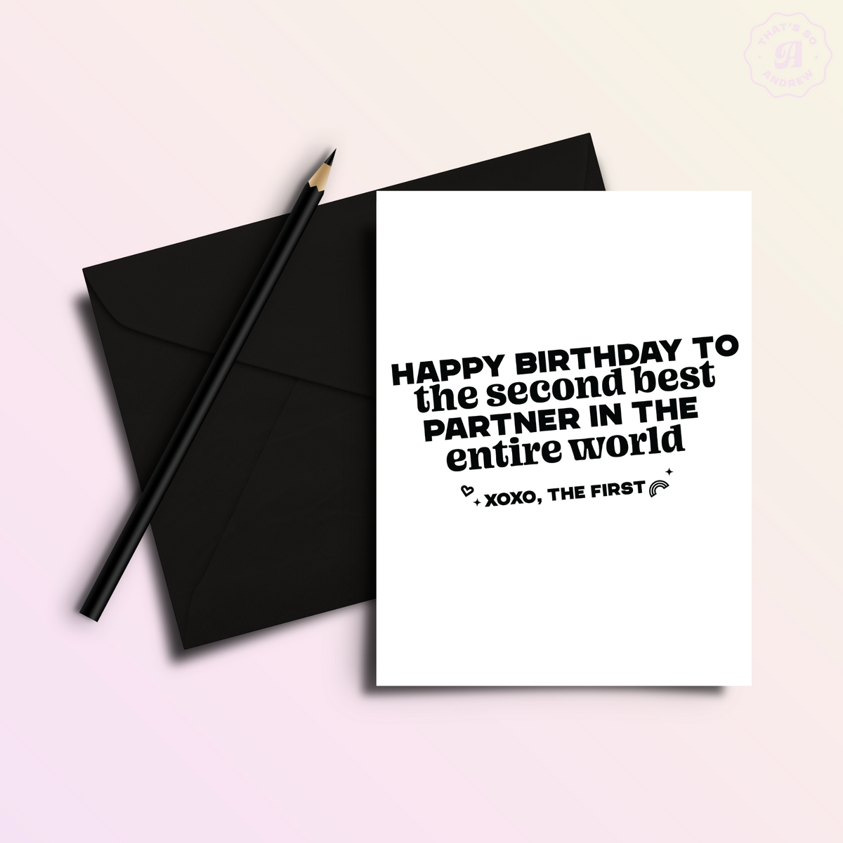 2nd Best Partner Funny Birthday Greeting Card