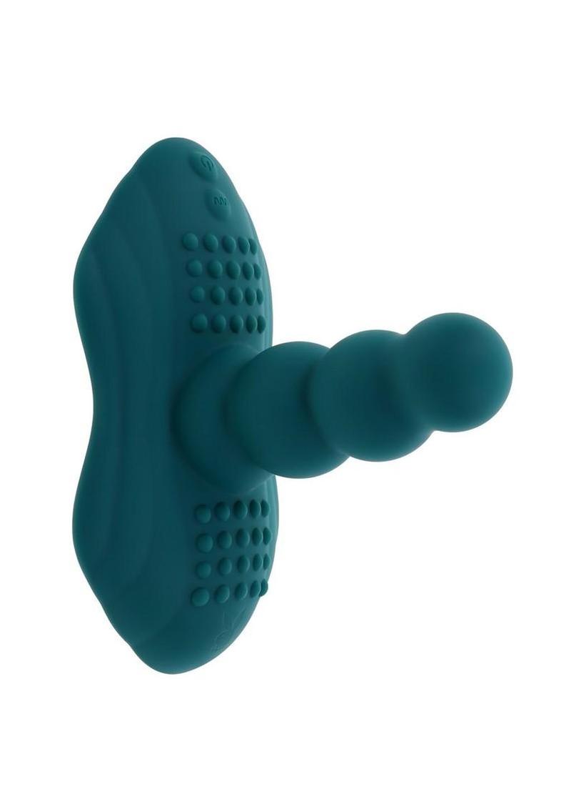 Playboy Have a Seat Rechargeable Silicone Vibrator with Remote Control - Blue