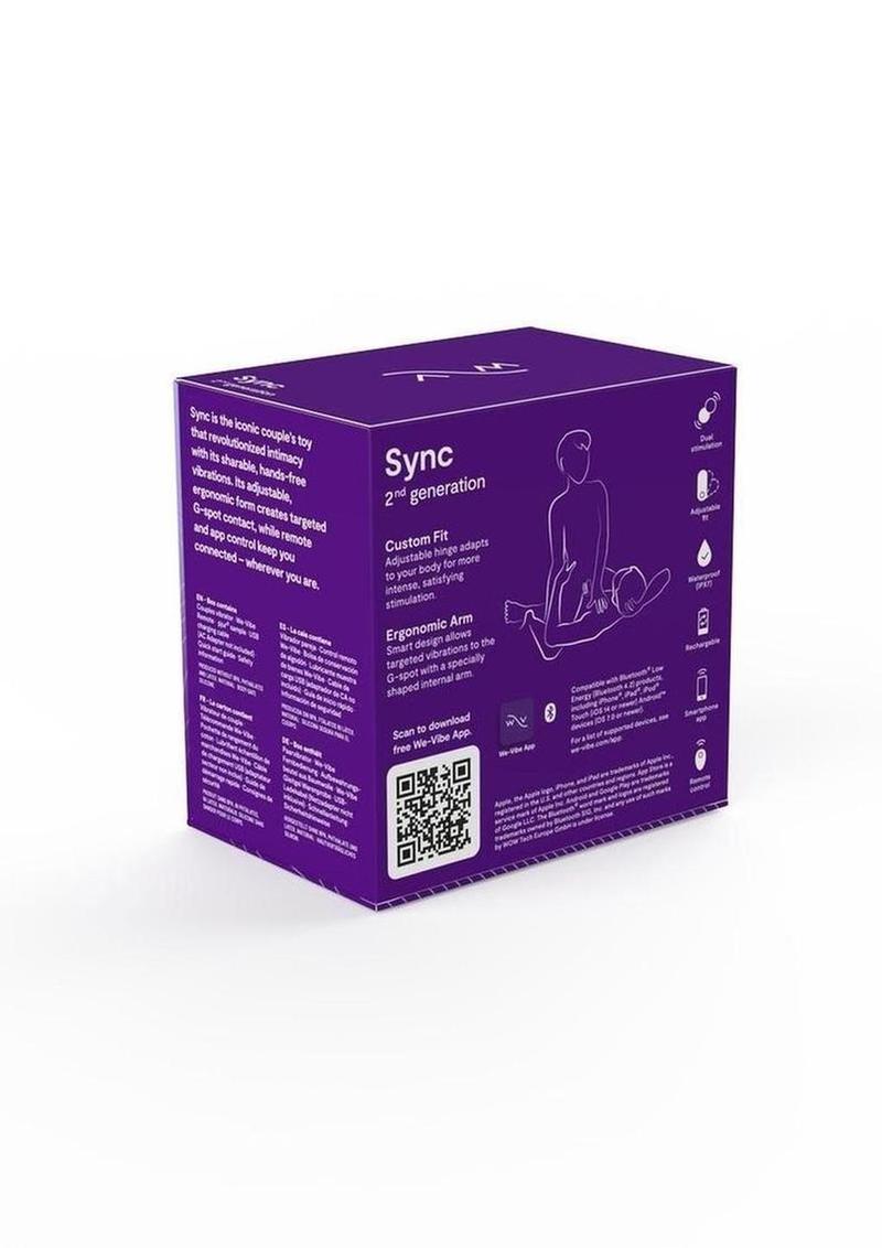 We-Vibe Sync 2nd Generation Rechargeable Silicone Couples Vibrator with Remote Control - Purple
