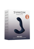 Svakom Iker Neo Rechargeable Silicone App Compatible Prostate Vibrator - Navy Blue/Gold