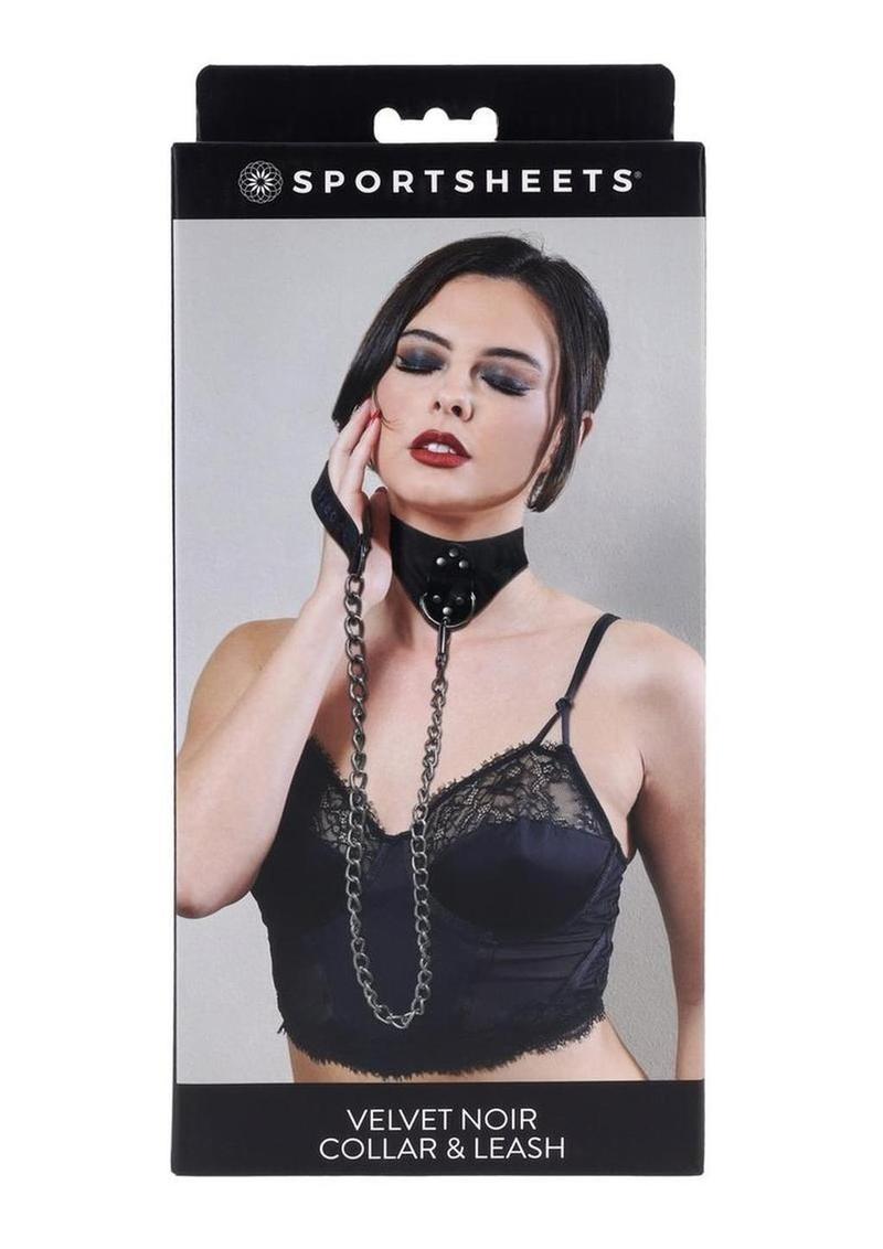 Velvet Noir Collar & Leash - Black