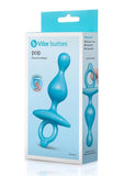 B-Vibe Butties Pop Beaded Silicone Anal Plug - Blue