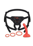 B-Vibe Beginner Strap On Harness Set with Silicone Dildo Peg 5in - Orange