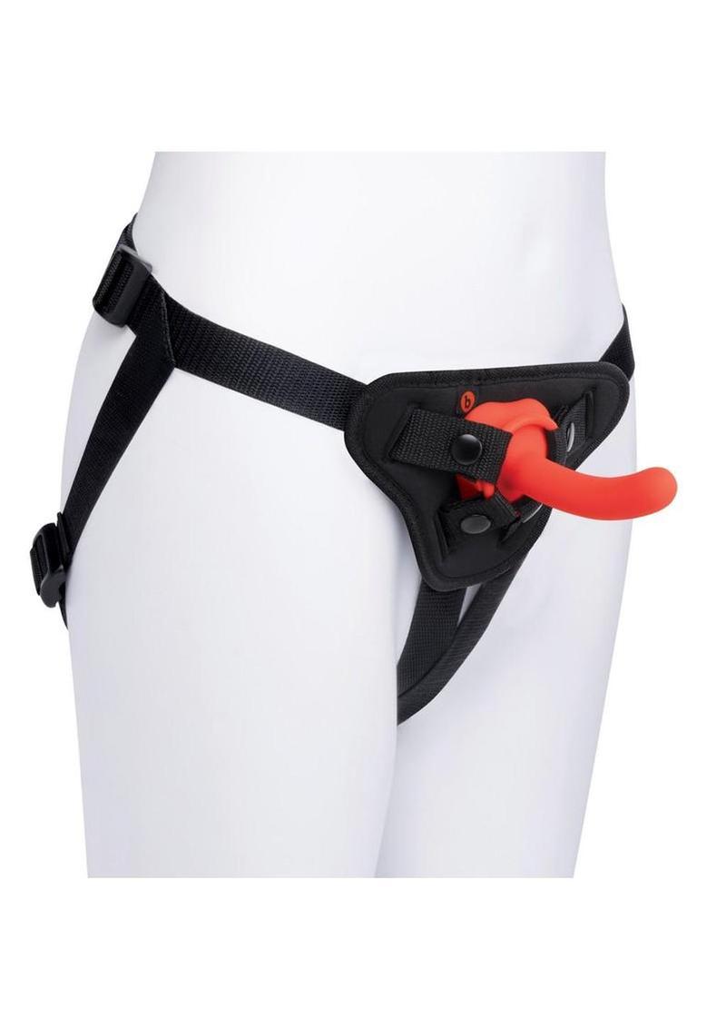 B-Vibe Beginner Strap On Harness Set with Silicone Dildo Peg 5in - Orange
