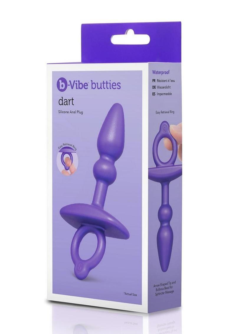 B-Vibe Butties Dart Silicone Anal Plug - Purple