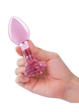 B-Vibe Pink Roses Glass Butt Plug Training Set 2Pc