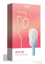Bite Me Sucking Tapping & Vibrating Silicone Rechargeable Cream Pop Stimulator - Blue/White