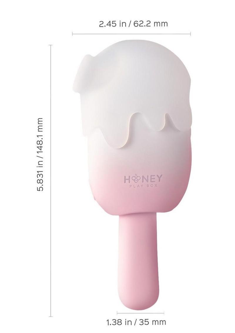 Bite Me Sucking Tapping & Vibrating Silicone Rechargeable Cream Pop Stimulator - Pink/White