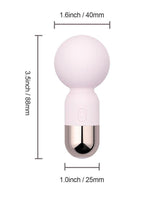 Pokewan Pocket Mini Vibrating Silicone Rechargeable Wand Massager - Pink/Rose Gold