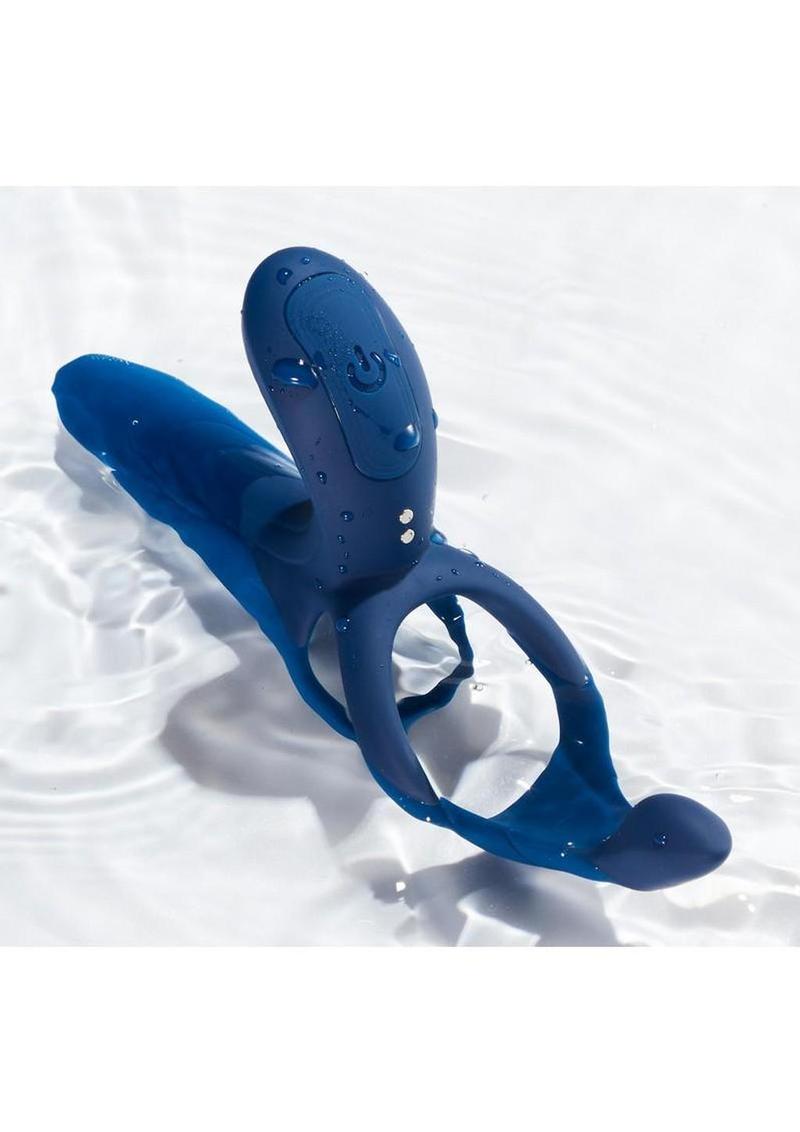 Pleasure Pivot App Control Rechargeable Silicone Couples Vibrator - Blue