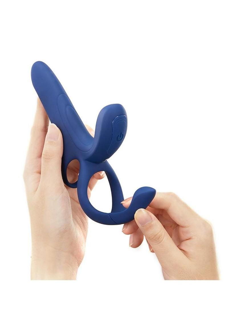 Pleasure Pivot App Control Rechargeable Silicone Couples Vibrator - Blue