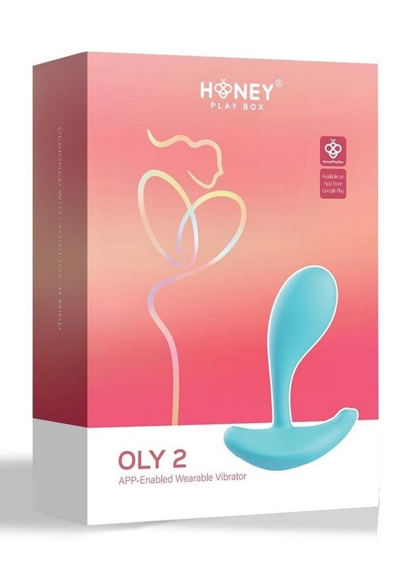Oly 2 Pressure Sensing App enabled Wearable Rechargeable Silicone Clit & G Spot Vibrator - Light Blue