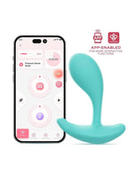 Oly 2 Pressure Sensing App enabled Wearable Rechargeable Silicone Clit & G Spot Vibrator - Light Blue