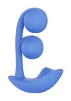 Melody Pressure Sensing App-Controlled Rechargeable Silicone Twin Balls Clit & G-spot Vibrator - Blue