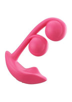 Melody Pressure Sensing App-Controlled Rechargeable Silicone Twin Balls Clit & G-spot Vibrator - Red