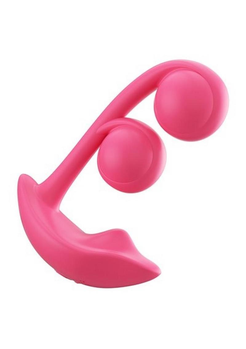 Melody Pressure Sensing App-Controlled Rechargeable Silicone Twin Balls Clit & G-spot Vibrator - Red