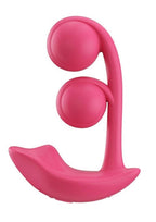 Melody Pressure Sensing App-Controlled Rechargeable Silicone Twin Balls Clit & G-spot Vibrator - Red